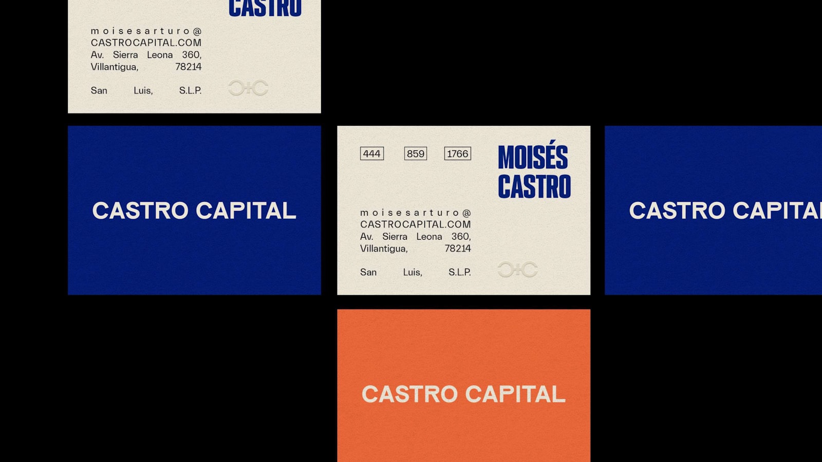 Business cards and branding mockups on a desk